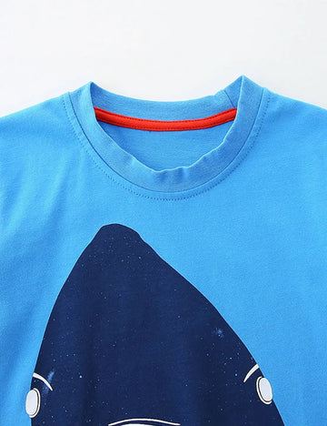 Shark Print Short Sleeve T-Shirt